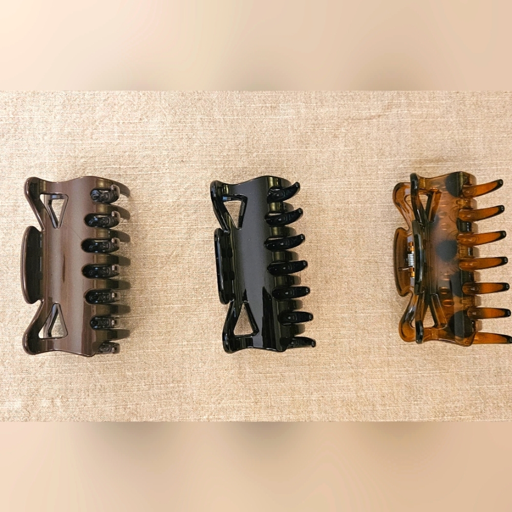 Women's Hair Claw Clips - Black, Brown, Purple
